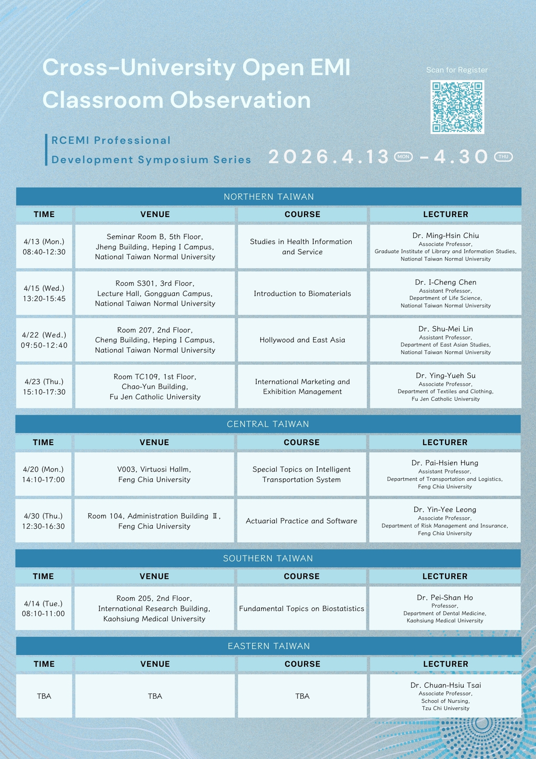 國立臺灣師範大學 EMI 教學資源中心與9校1142學期雙語聯盟跨校公開觀議課、圓桌會議及 AI 講座相關資訊圖片