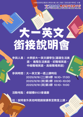 114學年大一英文銜接說明會(通識教育中心)圖片